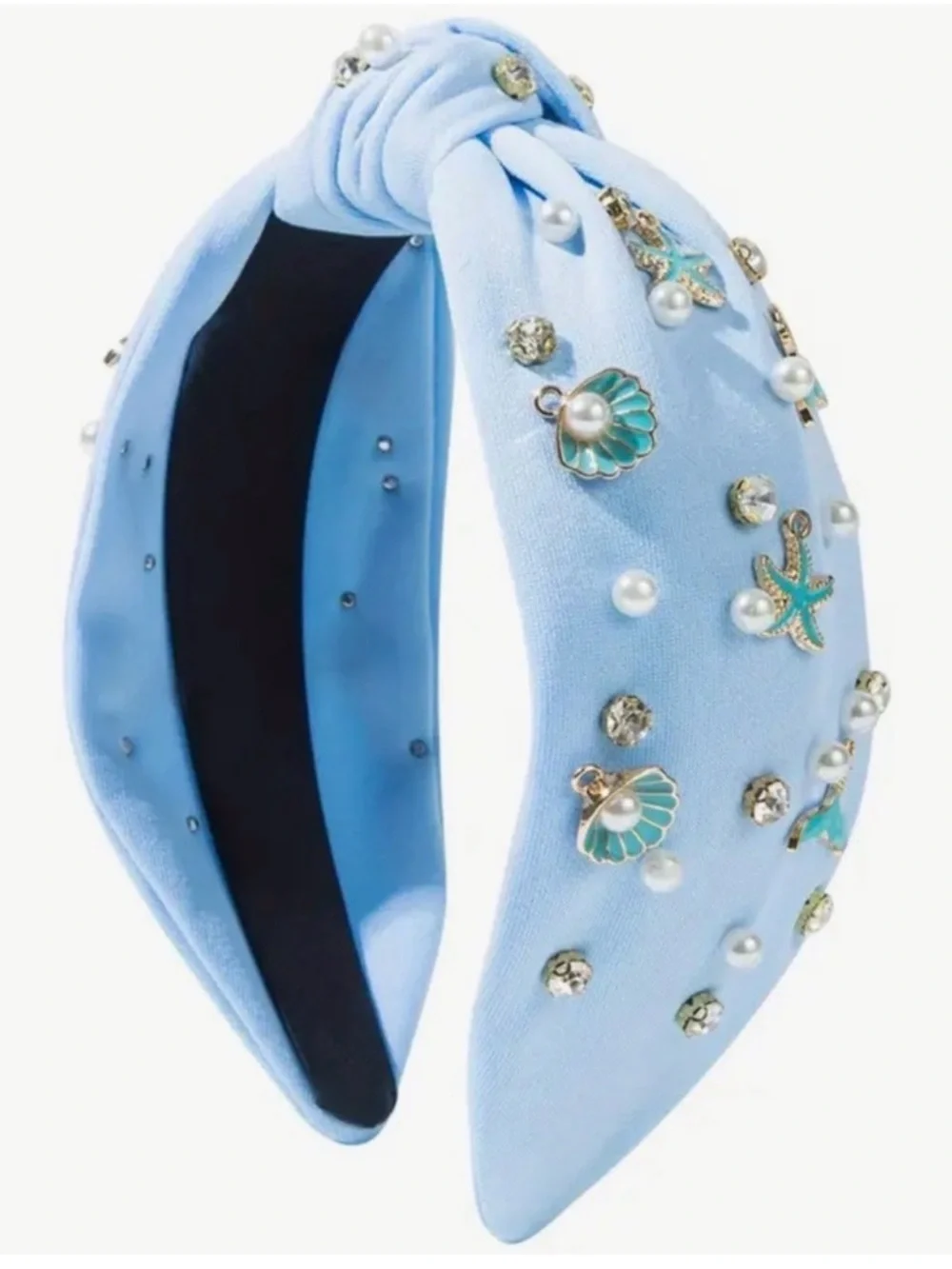 Sea Chic Embellished Blue Headband